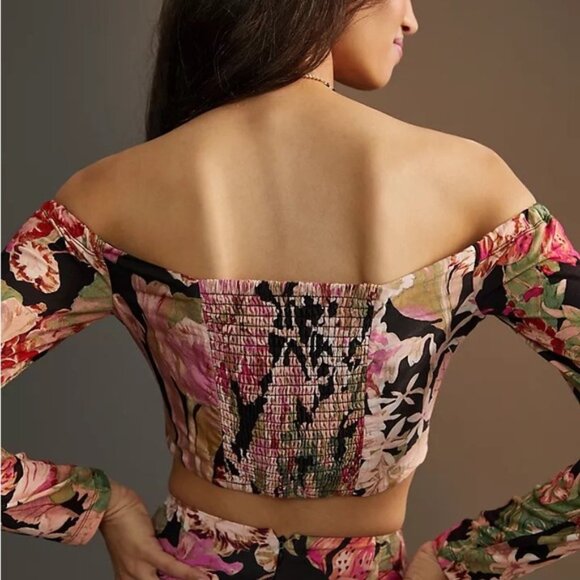 Anthropologie Floral Corset Crop Top - Picture 2 of 10